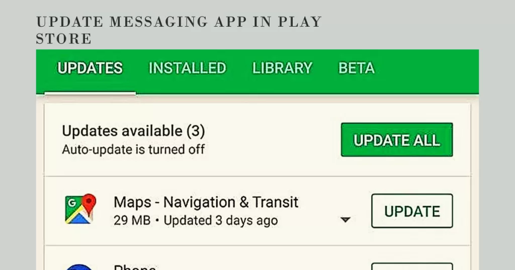 update messaging app in play store samsung galaxy