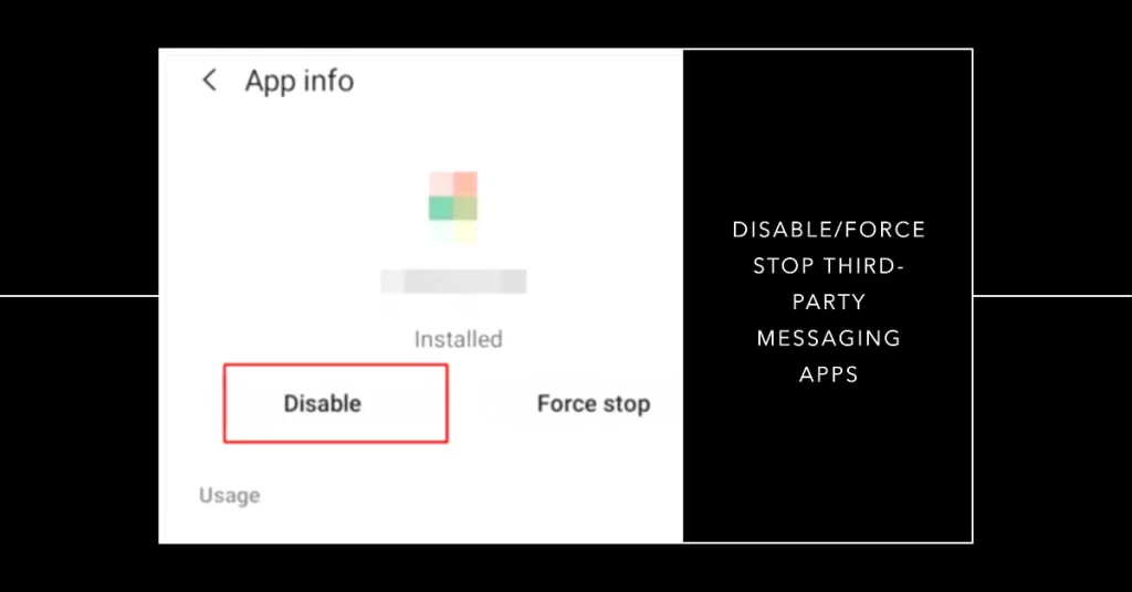 disable or force stop third-party messaging apps samsung galaxy