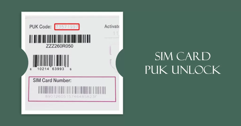 SIM card PUK unlock iPhone