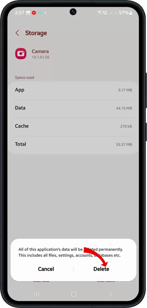 clear app data