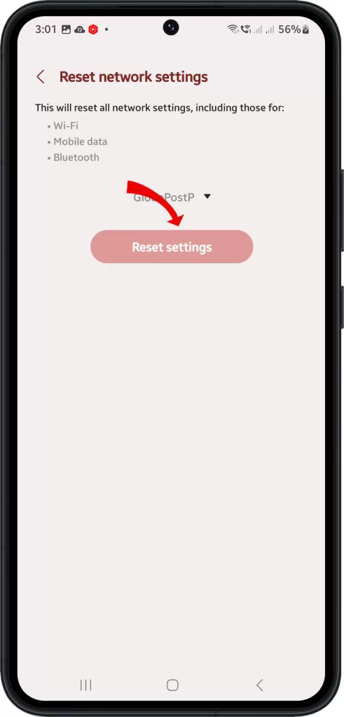confirm network reset galaxy s10