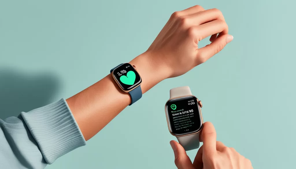 Apple Watch on wrist Apple Watch on wrist